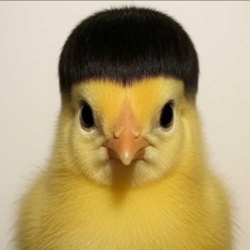 ChickWifFade mascot — a baby chick with a sharp black fade haircut